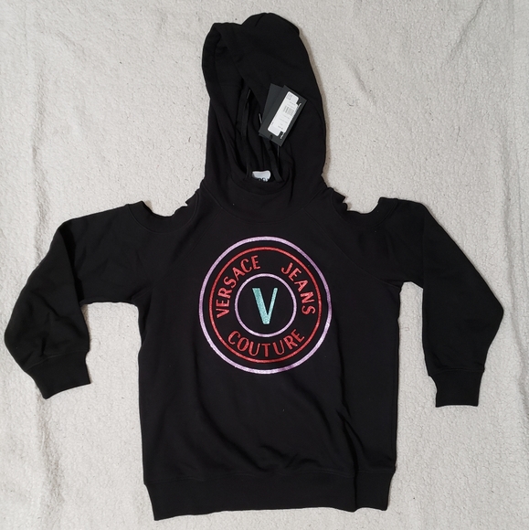 Versace Jeans Couture Cold-Shoulder Logo Hoodie - Picture 2 of 6